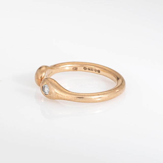 Cartier C1977 Cartier London Diamond Ring Sz 4.5 Pinky Band 18k Yellow Gold Vintage For Sale - Image 4 of 7