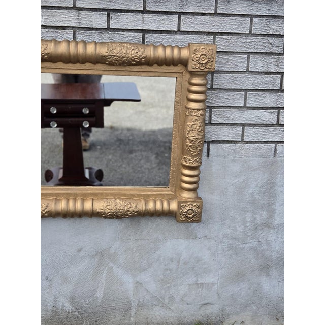 Gold 19th Century American Federal Gilded Hallway Wall Mirror. For Sale - Image 8 of 13