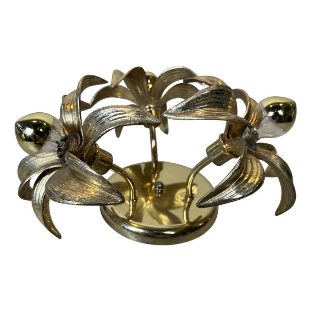 Vintage Hollywood Regency Flower Ceiling Lamp, 1970s For Sale
