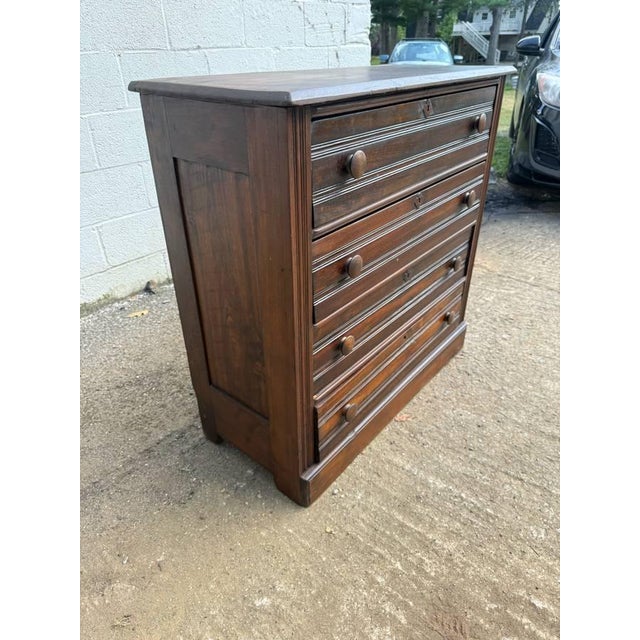 Brown Antique Victorian Eastlake Style Dresser or Chest With Three Drawers For Sale - Image 8 of 15