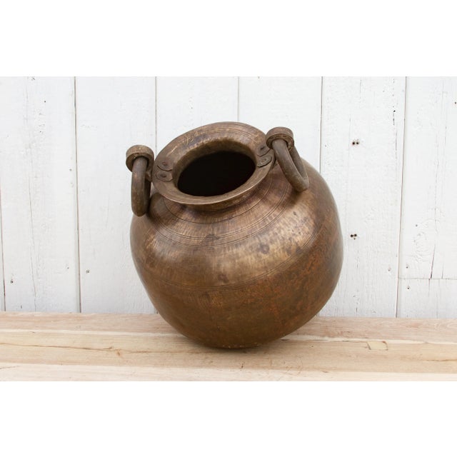 Rare Antique Polished Brass Planter For Sale In Los Angeles - Image 6 of 10