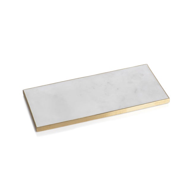 Contemporary Mannara 15-Inch Long Marble Vanity Tray For Sale - Image 3 of 3