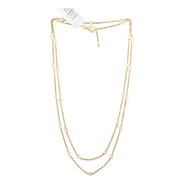 0.98 Ct Diamond by the Yard Necklace For Sale