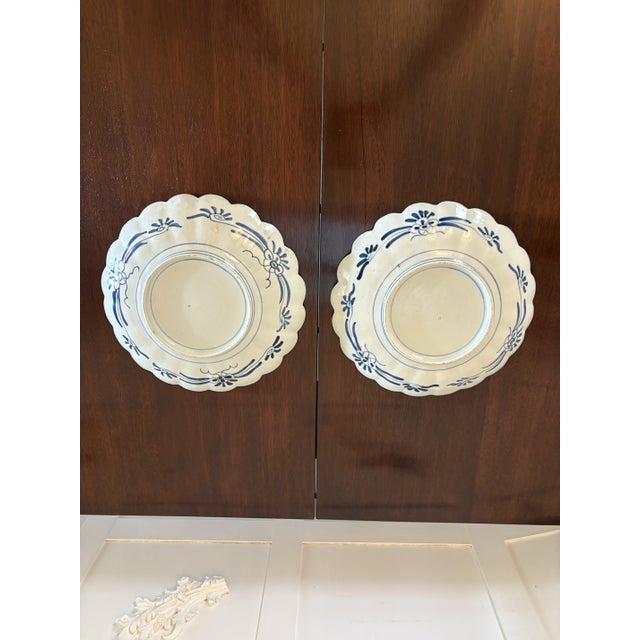 Quality Pair of antique Japanese hand painted Imari plates wonderfully hand painted in blue, red, white and gold colours A...