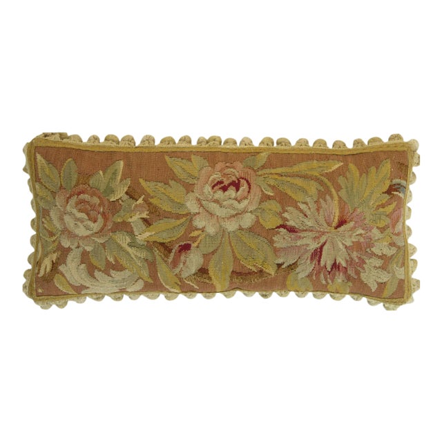 Circa 1860 Antique French Aubusson Tapestry Pillow For Sale