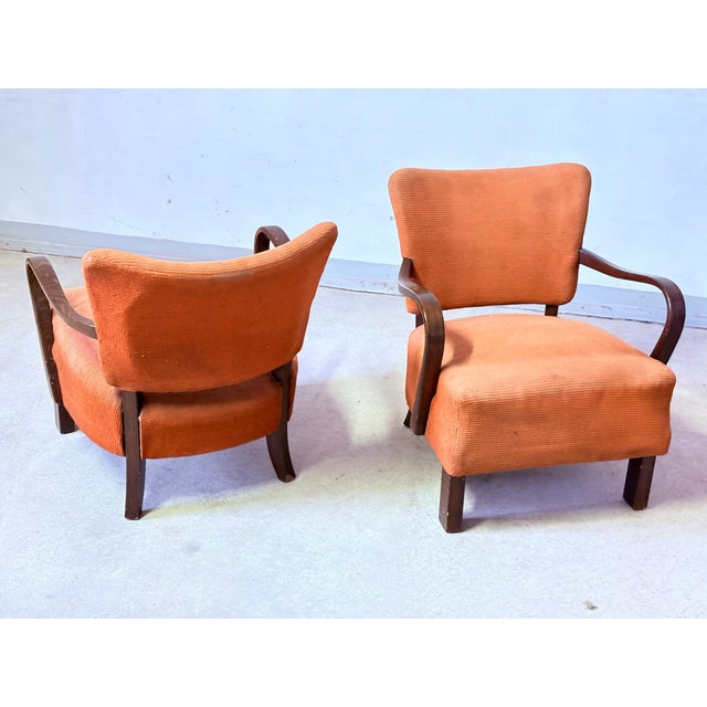 1940s Vintage Lounge Chairs by J. Halabala, 1940s, Set of 2 For Sale - Image 5 of 8