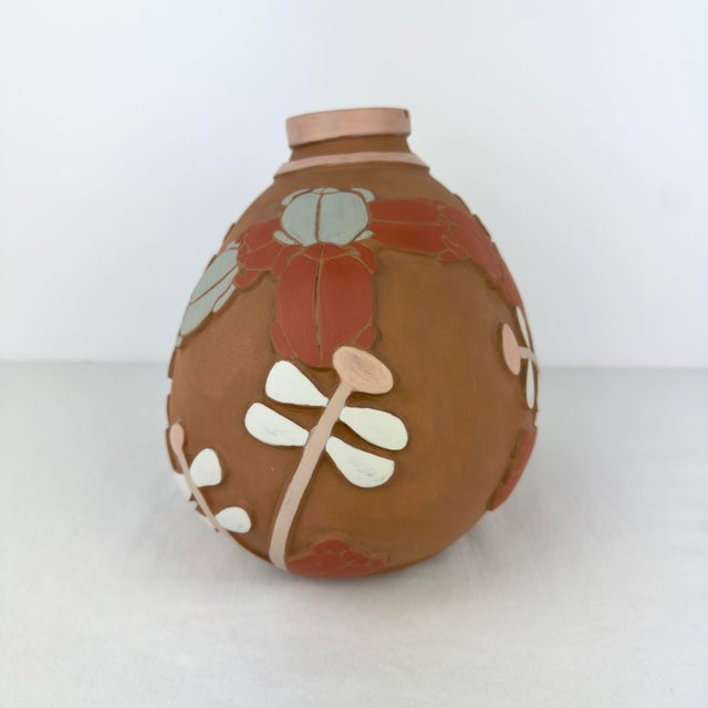 Camille Bernal Gallegos Pottery Vessel - Hand Coilsd With Carved Beetles & Plants For Sale - Image 6 of 11