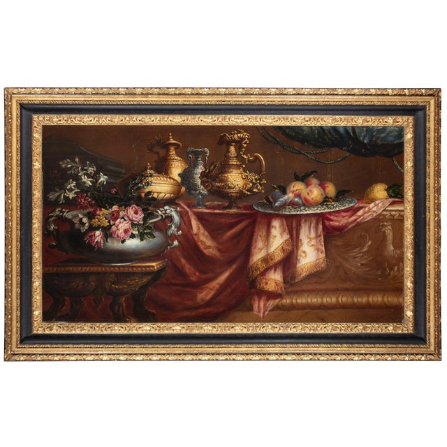 Unknown, Roman Maestro, Still Life, 1800s, Oil on Canvas, Framed For Sale - Image 12 of 12