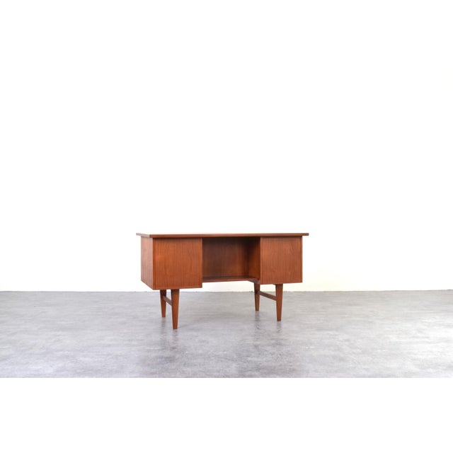 Wood Mid-Century Modern Danish Teak Executive Desk, 1960s For Sale - Image 7 of 18