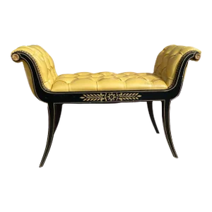 Vintage Scroll Arm Bench