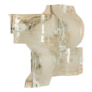 Crystal and White Sand LP 276 Compound Wall Lamps from AV Mazzega, Italy, 1970s, Set of 4 For Sale