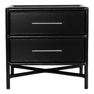 Verona Two-Drawer Nightstand in Black For Sale