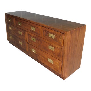 Henredon Campaign Style Scene One Dresser 9100-03 For Sale