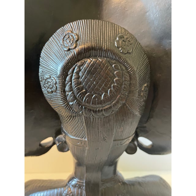 1930s Mid-Century Indochina Bien Hoa School Patinated Bronze Balinese Janger Dancer Bust For Sale In Boise - Image 6 of 10