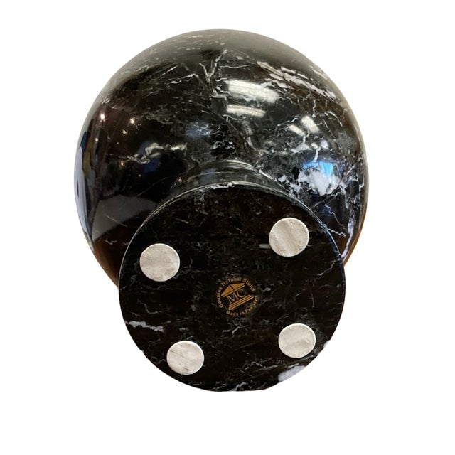 Black and White Marble Footed Bowl For Sale - Image 4 of 5
