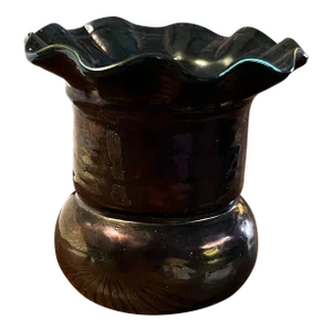 Mid 20th Century Iridescent Toothpick Holder With Scalloped Edge