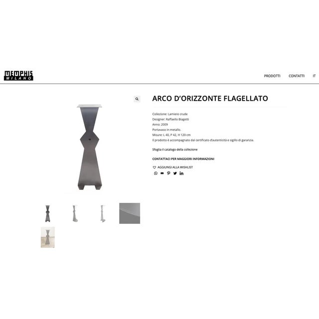 1990s Arco d’Orizzonte Vase Holder by Raffaello Biagetti for Memphis, 1999 For Sale - Image 5 of 10