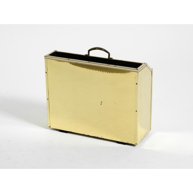 Hollywood Regency Newspaper Rack in Brass and Wood, 1980s For Sale - Image 13 of 18