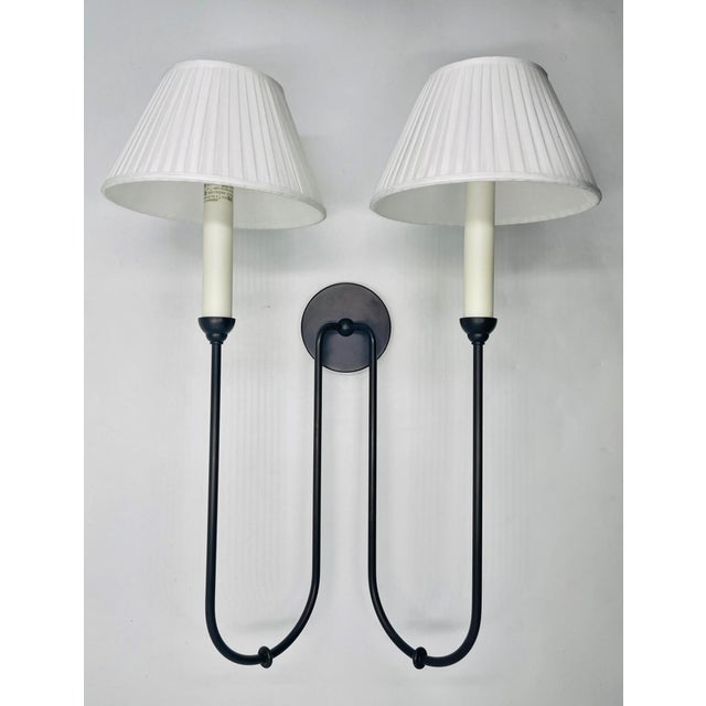 2010s Amber Lewis Ingela Double Sconce by Visual Comfort With Shades For Sale - Image 5 of 17