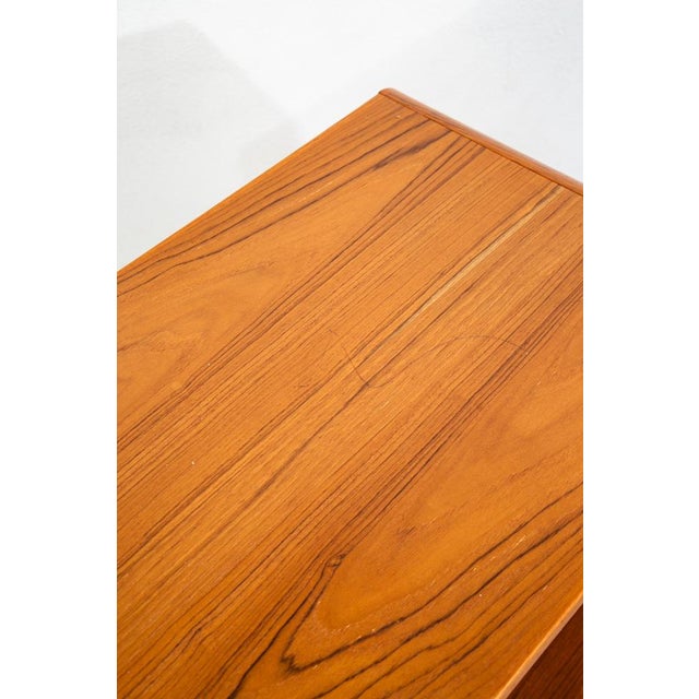Mid Century Danish Modern Bookshelf Media Cabinet Teak Shelves 2 Doors MCM Shelf For Sale - Image 10 of 12