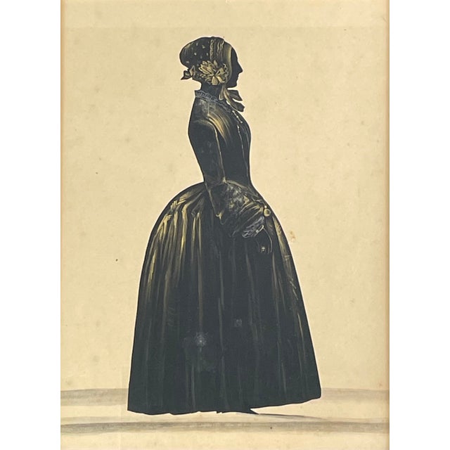 Figurative Mid 1800s Full Length Painted Silhouette For Sale - Image 3 of 5