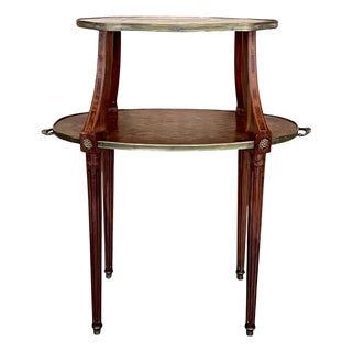 Late 19th Century French Two-Tier Mahogany Dessert Stand Manner of Louis XVI For Sale