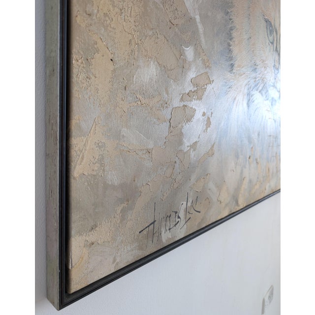 Huge Vintage Mid-Century American Painting of Persian Cat by Thomas Lee, 1970s For Sale - Image 10 of 11