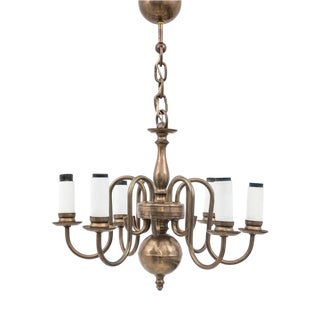 Brass Chandelier, Poland, 1960s For Sale