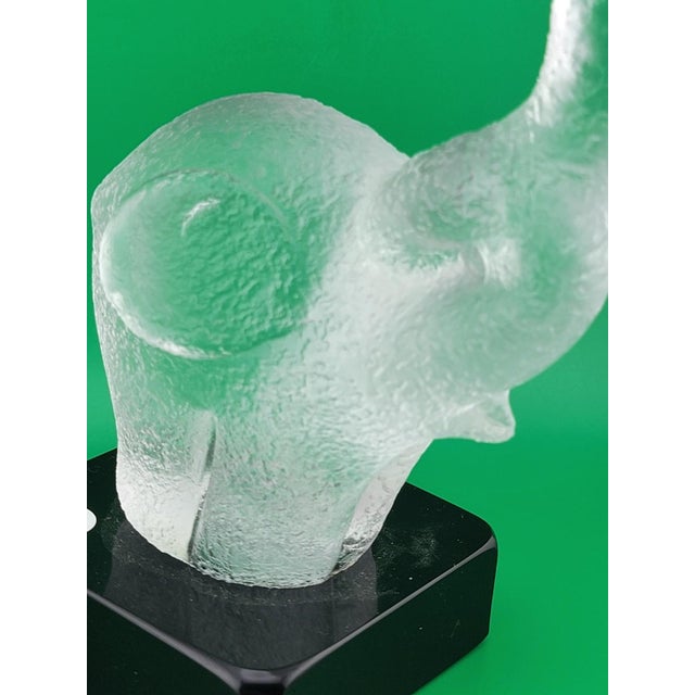 Rare Frosted Art Glass ELEPHANT Signed "Robla" Attributed to Archimede Seguso For Sale - Image 14 of 15