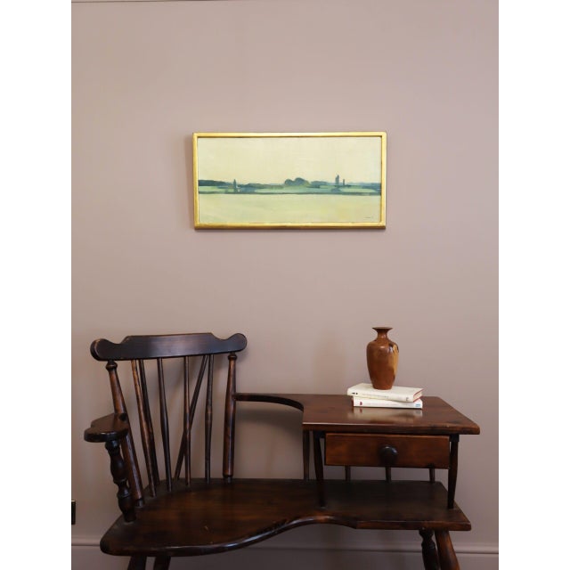 Mid-Century Modern 1960 Mid-Century Modern 'The Distant Green' Vintage Original Swedish Abstract Landscape Oil Painting, Framed For Sale - Image 3 of 13