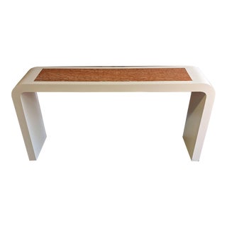 1980s Postmodern Waterfall Console Table For Sale