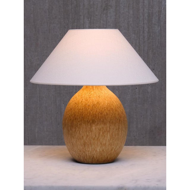 Large Speckled Ceramic Table Lamp by Bruno Karlsson for Ego Stengods, Sweden, 1960s For Sale - Image 9 of 12