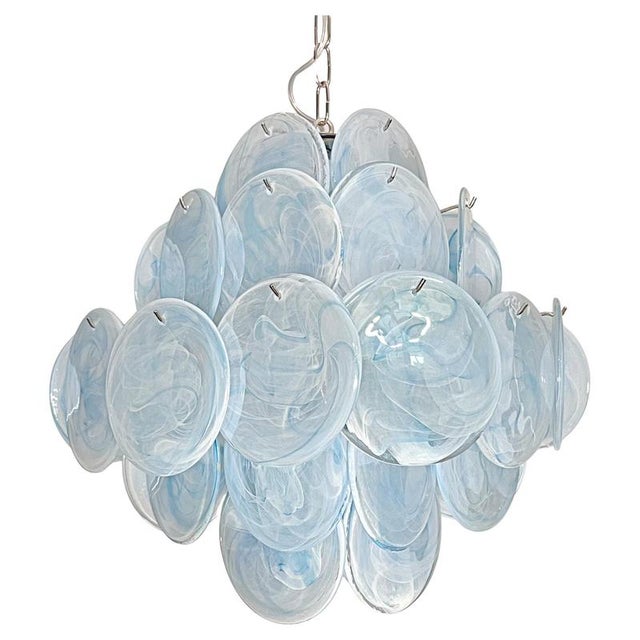 Italian Murano Glass Disc Chandeliers, 1990, Set of 2 For Sale - Image 8 of 15