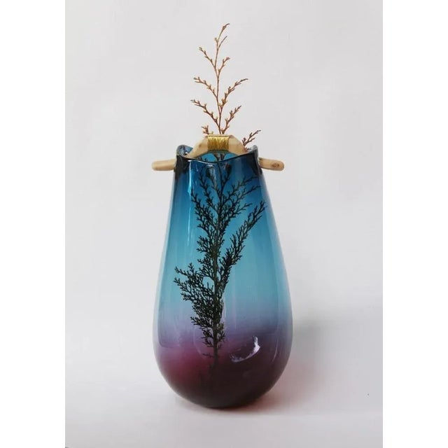 Contemporary Blue and Purple Heiki Vase by Pia Wüstenberg For Sale - Image 3 of 8