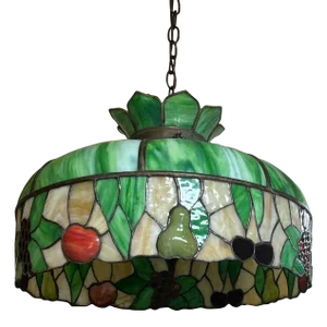 Early 20th Century Tiffany Style Stained-Glass Chandelier