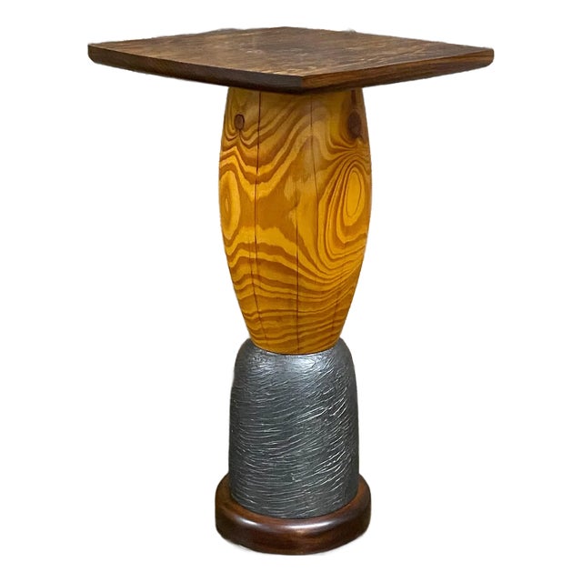Wood Accent Table Signed by Artist, Cory Robinson For Sale
