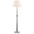 Chapman & Myers by Visual Comfort Signature Swedish Column Buffet Lamp in Crystal with Linen Shade For Sale