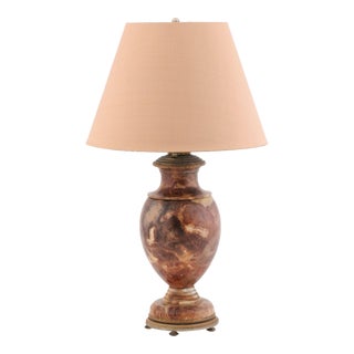 1930s Tortoise Shell Alabaster Lamp For Sale