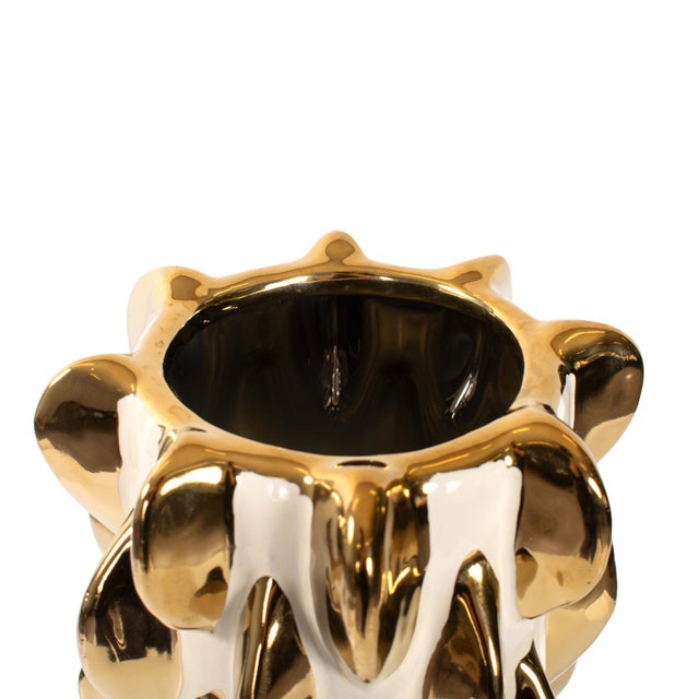 Kenneth Ludwig Chicago Gilded Vase Large For Sale - Image 4 of 11