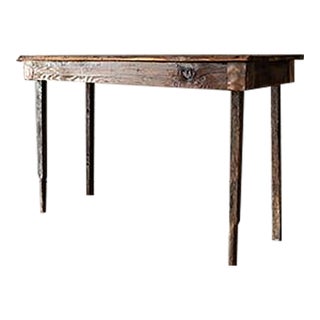 19th Century Reclaimed Wood and Copper Console Table For Sale