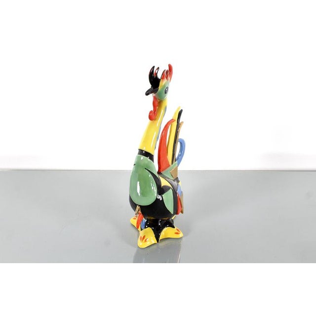 Mid-Century Multicolored Hand-Glazed Ceramic Rooster by by G. Girardi, Italy, 1960s For Sale - Image 6 of 11