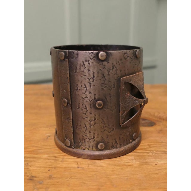 French Arts and Crafts Pewter Bottle Carrier, Coaster A Great little piece, very handsome to pass tall bottles around the...