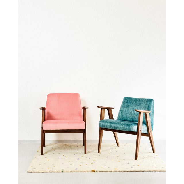 Pink Chair by Josef Chierowski, 1970s, in Restored conditions. Designed 1970 to 1979 This piece is attributed to the...