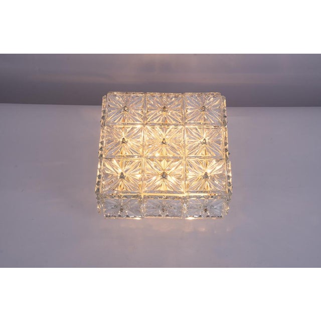 Large Faceted Crystal Flush Mount, Germany, 1960s For Sale - Image 9 of 15