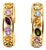 Italian Gemstone Hoop Earrings, A Pair For Sale