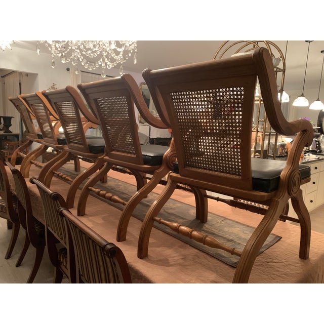Set of 6 Mid Century Cane Back Armchairs For Sale In Seattle - Image 6 of 10