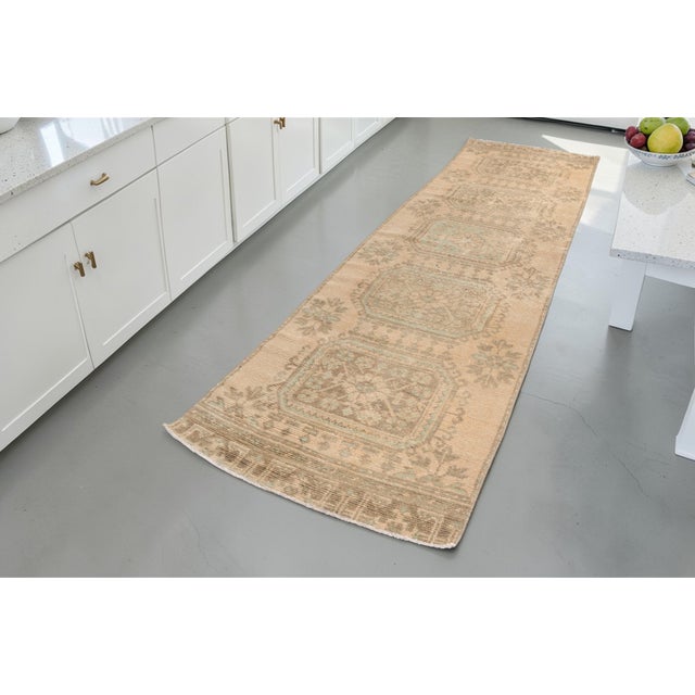 Turkish Eart Tones Oushak Vintage Runner For Sale - Image 3 of 9