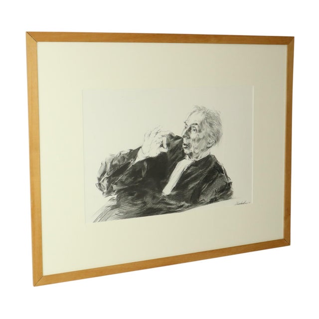 Black Herwig Driesschaert, Pleading Lawyer, 1974, Charcoal on Paper, Framed For Sale - Image 8 of 14