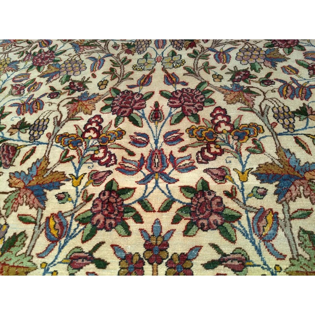Early 20th Century Vintage Oversized Persian Kerman Lavar Rug, Hand-Knotted Wool, Allover Vase Pattern, Ivory & Blue, 11’ X 19’ For Sale - Image 5 of 18