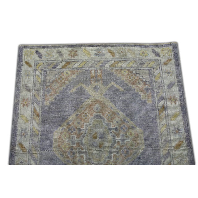 Modern Turkish Oushak Rug 3'1" x 6'8" For Sale - Image 4 of 7